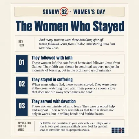 Sunday 32, Women's Day: the sermon page